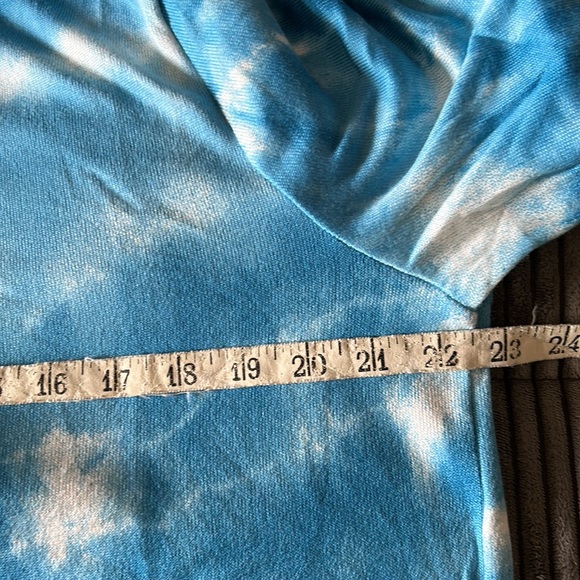 HOODIE zip up hoodie teal tie dye size large - Picture 10 of 11